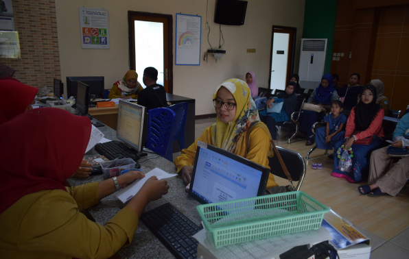Suasana di Ruang Pendaftaran Satu Pintu RSUD Beltim
